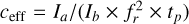 $\[c_{\mathrm{eff}}=I_a /\left(I_b \times f_r^2 \times t_p\right)\]$