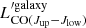 $ L_{\mathrm{CO}(J_{\mathrm{up}} - J_{\mathrm{low}})}^{{\prime}\mathrm{galaxy}} $
