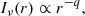 $$ \begin{aligned} I_\nu (r)\propto r^{-q}, \end{aligned} $$