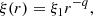 $$ \begin{aligned} \xi (r) = \xi _1r^{-q}, \end{aligned} $$