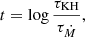 $$ \begin{aligned} t = \log \frac{\tau _{\rm KH}}{\tau _{\dot{M}}}, \end{aligned} $$