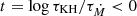 $ t = \log \tau_{\mathrm{KH}}/\tau_{\dot M} < 0 $