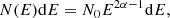 $$ \begin{aligned} N(E)\mathrm{d}E=N_{0}E^{2\alpha -1}\mathrm{d}E, \end{aligned} $$