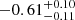 $ -0.61_{-0.11}^{+0.10} $