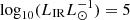 $ \log_{10}(L_{\mathrm{IR}} L_{\odot}^{-1}) = 5 $