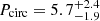 $ P_{\mathrm{circ}} = 5.7_{-1.9}^{+2.4} $