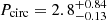 $ P_{\mathrm{circ}} = 2.8_{-0.13}^{+0.84} $