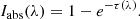 $$ \begin{aligned} I_{\rm abs}(\lambda ) = 1 - e^{-\tau (\lambda )}. \end{aligned} $$