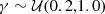 $$ \begin{aligned} \gamma&\sim \mathcal{U} (0.2,1.0) \end{aligned} $$