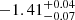 $ -1.41^{+0.04}_{-0.07} $