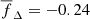 $ \overline{f}_{\Delta}=-0.24 $