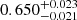 $ 0.650^{+0.023}_{-0.021} $