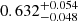 $ 0.632^{+0.054}_{-0.048} $