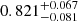 $ 0.821^{+0.067}_{-0.081} $