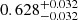 $ 0.628^{+0.032}_{-0.032} $