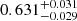 $ 0.631^{+0.031}_{-0.029} $