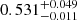 $ 0.531^{+0.049}_{-0.011} $