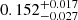 $ 0.152^{+0.017}_{-0.027} $