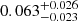 $ 0.063^{+0.026}_{-0.023} $