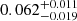$ 0.062^{+0.011}_{-0.019} $