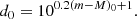 $$ \begin{aligned} d_0 = 10^{0.2(m-M)_0 + 1}. \end{aligned} $$