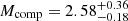 $ M_{\mathrm{comp}} = 2.58^{+0.36}_{-0.18} $