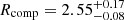 $ R_{\mathrm{comp}} = 2.55^{+0.17}_{-0.08} $