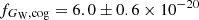 $ f_{G_{\mathrm{W}},\rm cog} = 6.0 \pm 0.6 \times 10^{-20} $