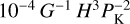 ${10^{ - 4}}{G^{ - 1}}{H^3}P_{\rm{K}}^{ - 2}$