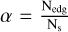 $\[\alpha=\frac{\mathrm{N}_{\mathrm{edg}}}{\mathrm{~N}_{\mathrm{s}}}\]$