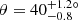 $ \theta=40_{-0.8}^{+1.2\circ} $