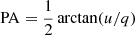 $ \mathrm{PA}=\frac{1}{2}\arctan(u/q) $
