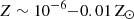 $ Z\sim 10^{-6}{-}0.01\,\mathrm{Z}_{\odot} $