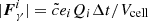 $ |{\boldsymbol{F}}^i_\gamma| = \tilde{c}e_i Q_i\Delta t/V_{\mathrm{cell}} $