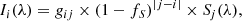 $$ \begin{aligned} I_i(\lambda ) = g_{ij} \times (1-f_S)^{|j-i|} \times {S\!}_j(\lambda ), \end{aligned} $$