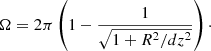 $$ \begin{aligned} \Omega = 2\pi \left(1 - \frac{1}{\sqrt{1 + R^2/dz^2}}\right)\cdot \end{aligned} $$