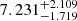 $ 7.231_{-1.719}^{+2.109} $