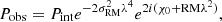 $$ \begin{aligned} P_{\rm {obs}} = P_{\rm {int}}e^{-2\sigma _{\rm {RM}}^{2} \lambda ^{4}} e^{2i(\chi _{0}+\mathrm {RM} \lambda ^{2})}, \end{aligned} $$
