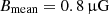 $ B_\mathrm{{mean}} = 0.8\,\rm{{\upmu}G} $