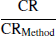 $ \cfrac\mathrm{CR}\mathrm{CR_{\mathrm{Method}}} $