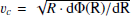 $ v_c=\sqrt{R\cdot \rm{d}\Phi(R)/\rm{d}R} $