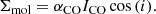 $$ \begin{aligned} \Sigma _{\rm mol} = \alpha _ \mathrm{CO}I_{\rm CO}\cos {(i)}. \end{aligned} $$
