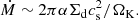 $$ \begin{aligned} \dot{M} \sim 2\pi \alpha \Sigma _{\rm d} c_{\rm s}^2 /\Omega _{\rm K}. \end{aligned} $$