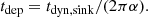 $$ \begin{aligned} t_{\rm dep} = t_{\rm dyn,sink}/(2\pi \alpha ). \end{aligned} $$