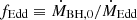 $ f_{\mathrm{Edd}}\equiv \dot{M}_{\mathrm{BH,0}}/\dot{M}_{\mathrm{Edd}} $