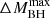 $ \Delta M_{\mathrm{BH}}^{\mathrm{max}} $