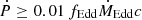 $ \dot{P}\ge 0.01\,f_{\mathrm{Edd}} \dot{M}_{\mathrm{Edd}} c $