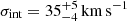 $ \sigma_\text{int}= 35^{+5}_{-4}\,\mathrm{km}\,\mathrm{s}^{-1} $
