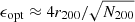 $ \epsilon_\text{opt} \approx 4 r_{200}/\sqrt{N_{200}} $