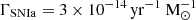 $ \Gamma_\mathrm{{SNIa}} = 3 \times 10^{-14} \, \rm{yr}^{-1} \ \rm{M}_{\odot}^{-1} $